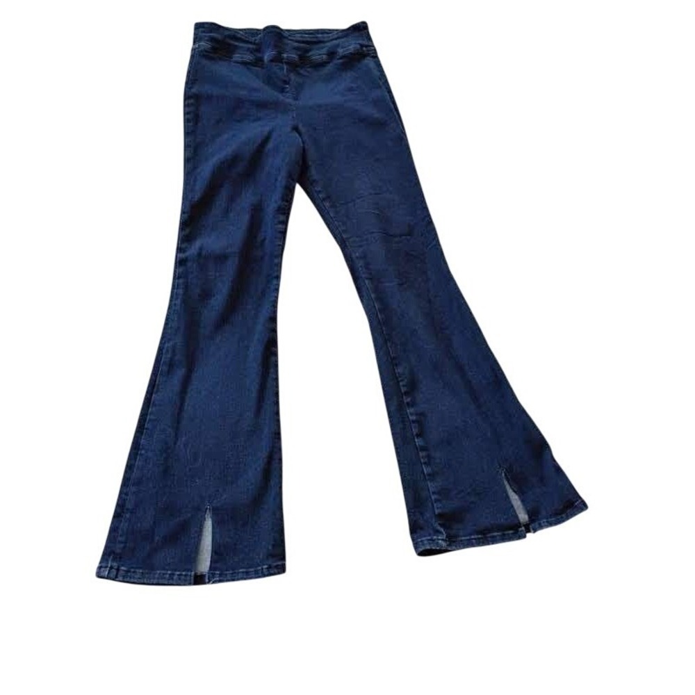 FRAME The‎ Jetset Flare High Rise Jeans Deep Indigo Split Hem 2 W28-31 NWOT $228